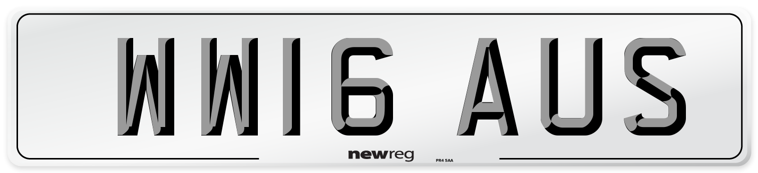 WW16 AUS Number Plate from New Reg